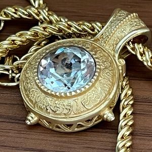 Lenox .925 and White Topaz Pendant with Chain.17.5" L.